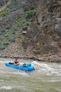 Leland enjoying the possibilities that rowing a raft opens up.