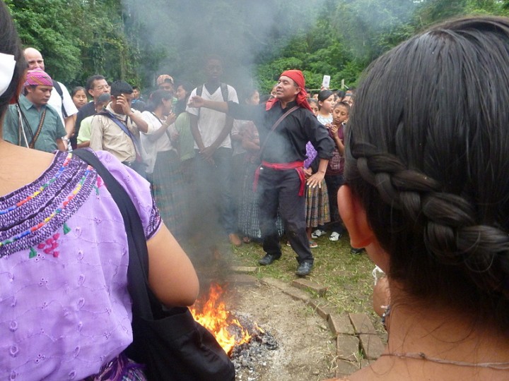 8c The opening school ceremony was conducted by a traditional Mayan spiritual leader